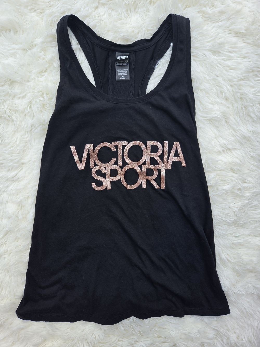 Victoria's Secret Sport Tank Top Tie Back Black - Medium